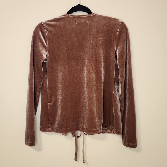 Madewell Velvet Ballet Wrap Long Sleeve Top Blush Rose Pink XS NEW - Picture 5 of 9